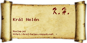 Král Helén névjegykártya